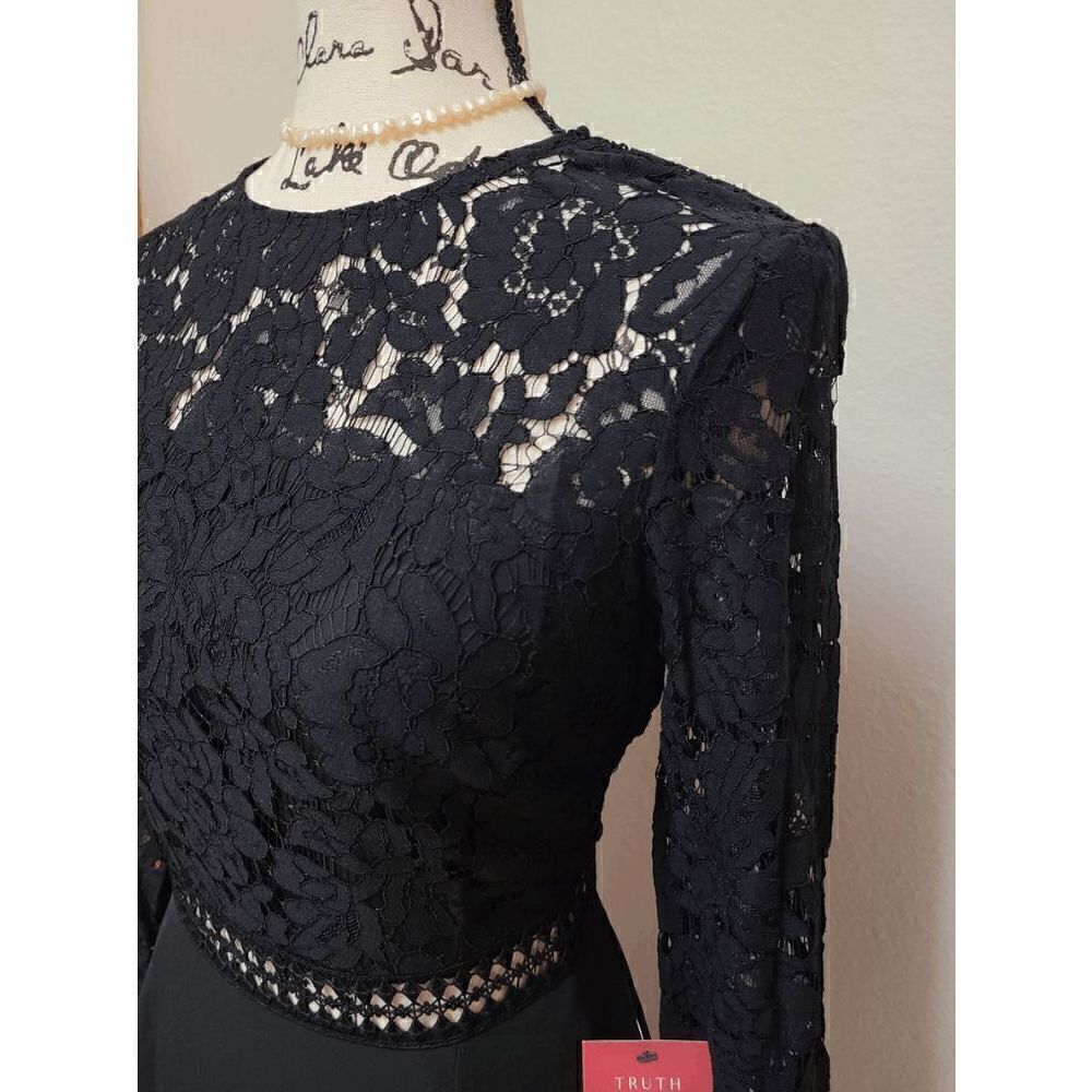 🖤 2PCS Halloween Black Bundle Lace Long Sleeve Dress & Petticoat SIZE M NWT - Picture 8 of 16
